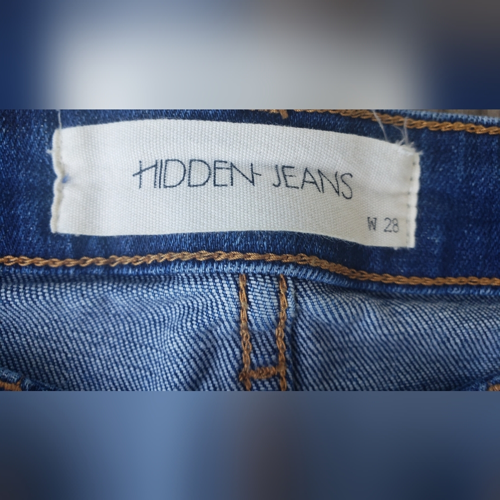 Buckle! Hummingbird Flower Embroidered Blue Raw Hem Cotton Jeans! - Picture 9 of 11
